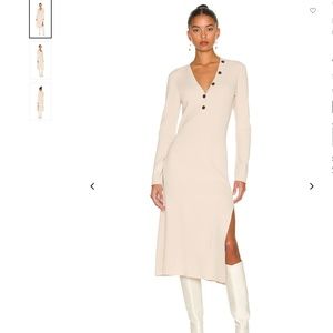 FRAME Long Rib Midi Dress